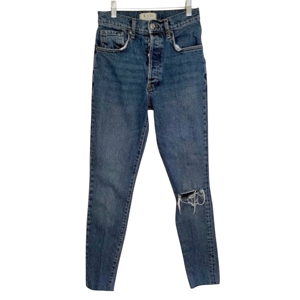 WE THE FREE - FREE PEOPLE High Waist Distressed Denim Blue Jeans Women’s 27